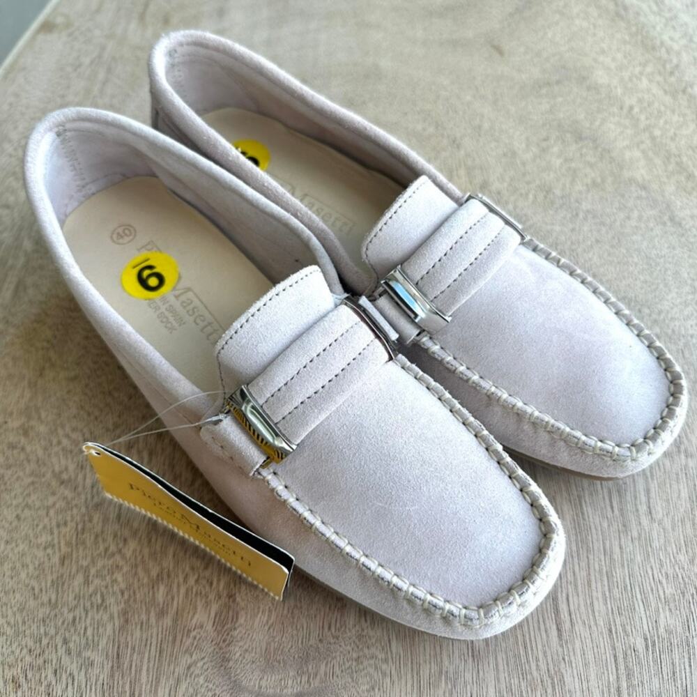 Piero Masetti Women's Blush Suede Leather Mocassin Loafers NWT, Size 9